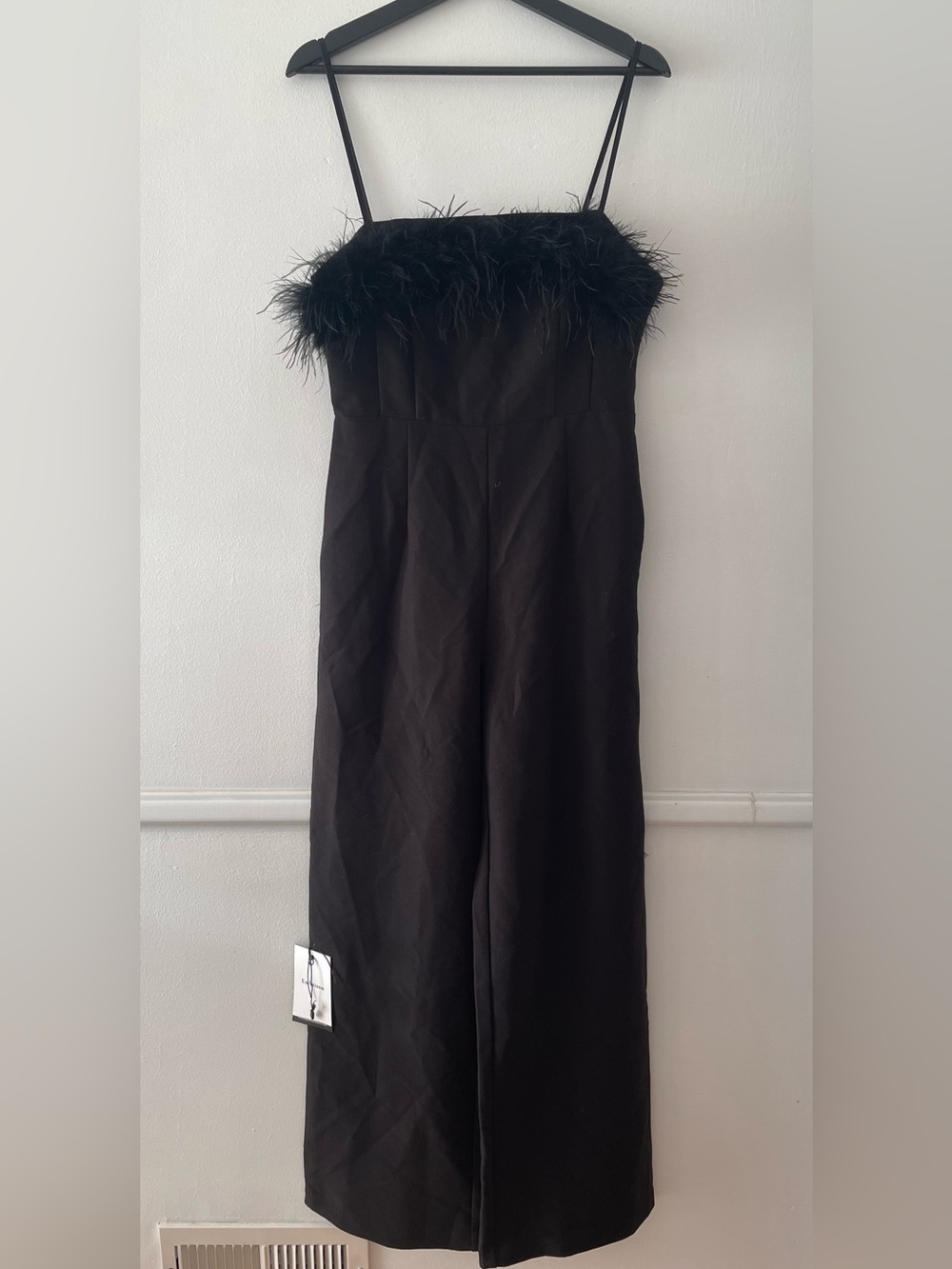 En Saison Feather Detail Wide Leg Jumpsuit Size M